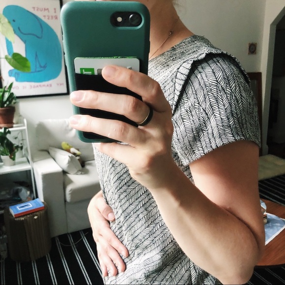 ZARA Black and White Patterned Shift Dress - Picture 4 of 7